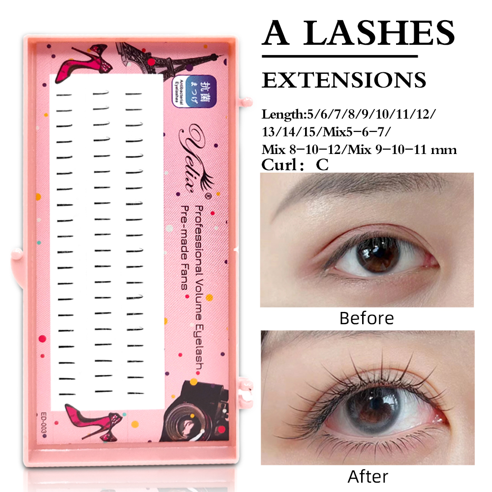 Eyelash Extensions - Yelix Natural Soft Individual Lashes Comic