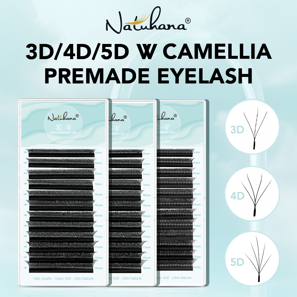 Eyelash Extension Wispy Look - NATUHANA 3D/4D/5D Camellia Lashes Wispy Volume