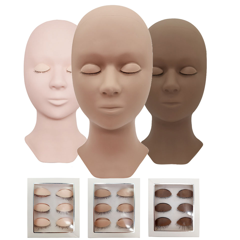 Eyelash Extension Remover - Silicone Head Training Mannequin With Removable