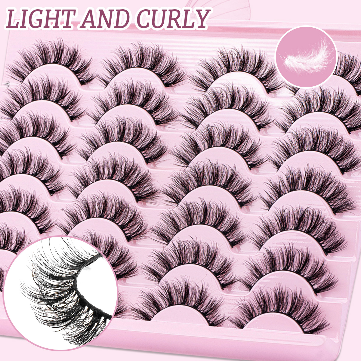 Cat Eye Lashes Faux Mink Eyela - Eyelash Extension Wispy Look reseña y precio
