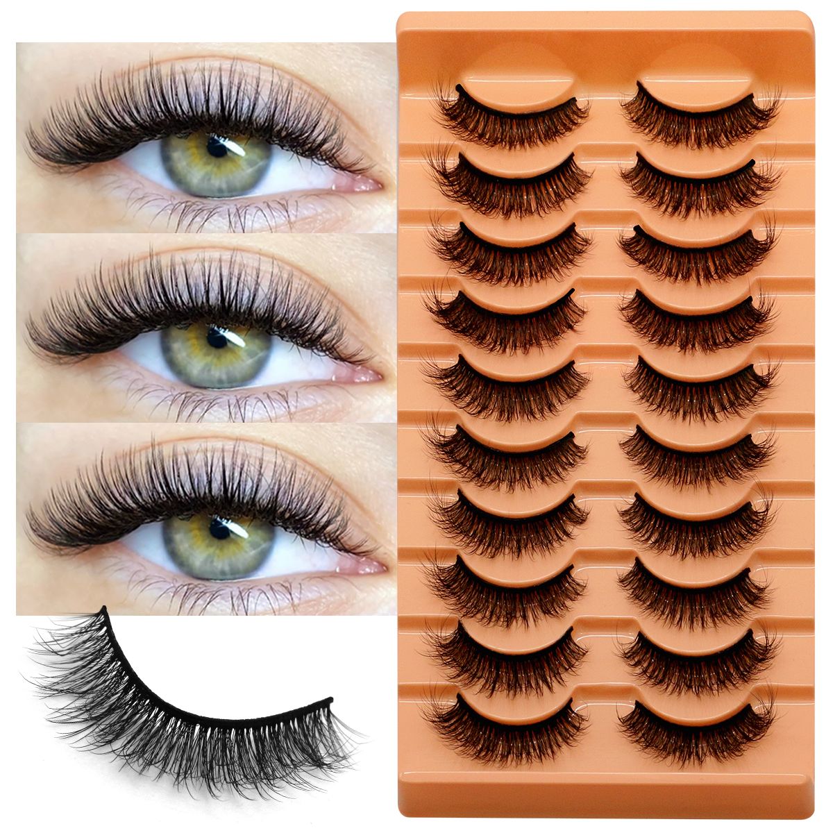 10 Pairs Lashes 6D Faux Mink E - Faux Mink Lash reseña y precio