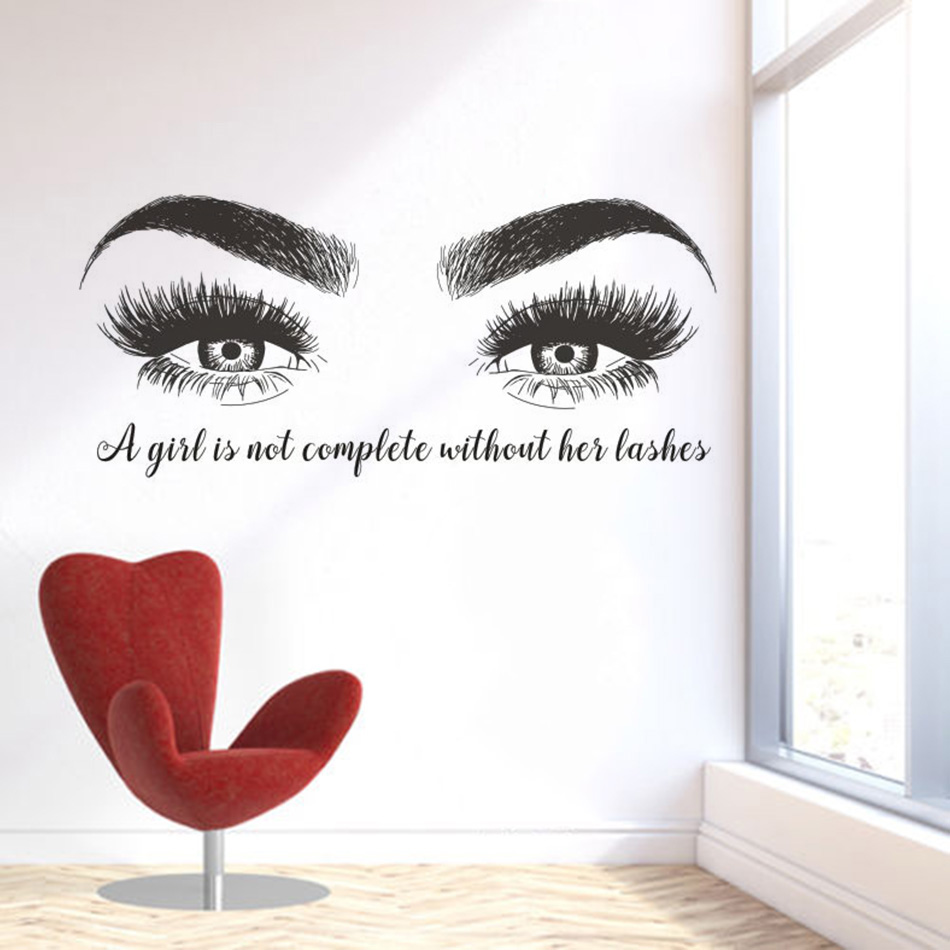 Eyelashes Eyebrows Vinyl Wall  - Eyelash Extension Quotes reseña y precio