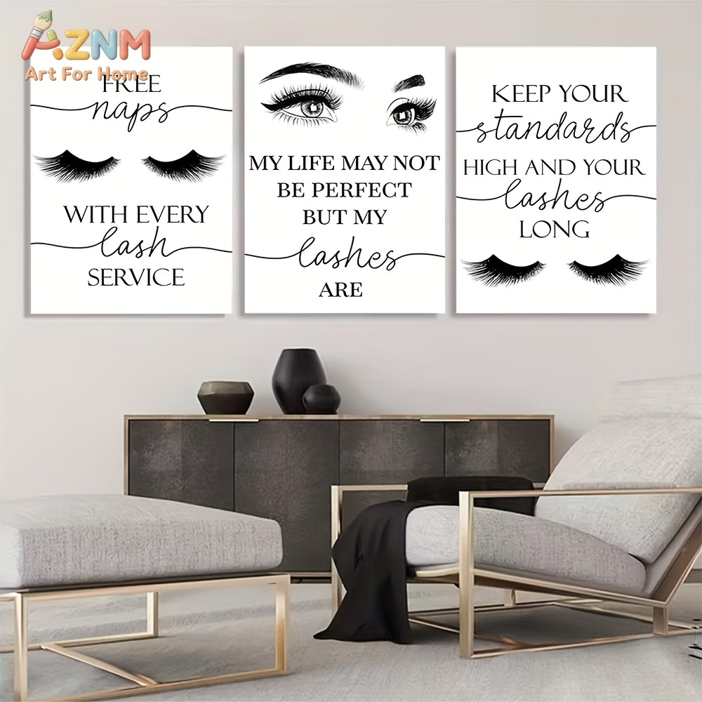 3pcs Unframed Beautiful Inspir - Eyelash Extension Quotes reseña y precio