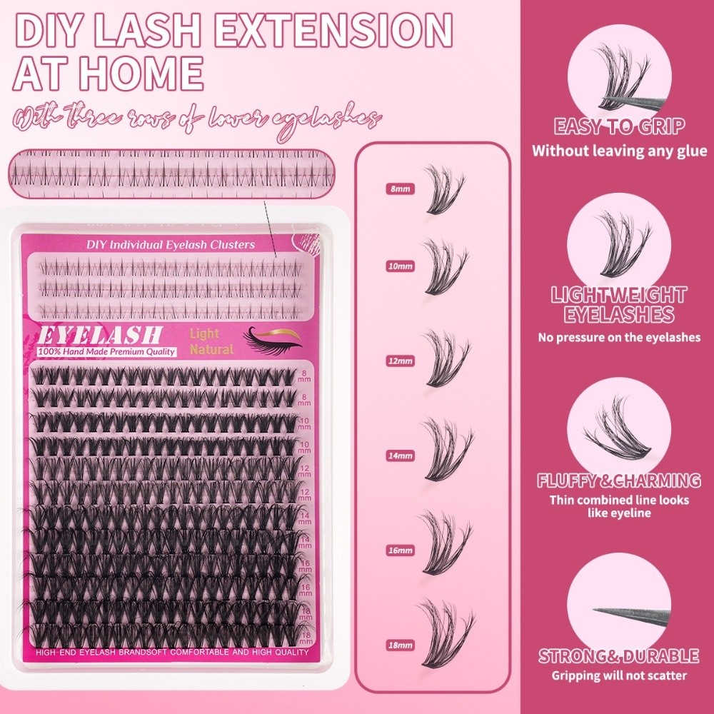 8-18mm Length False Eyelashes  - Eyelash Extension Wispy Look reseña y precio