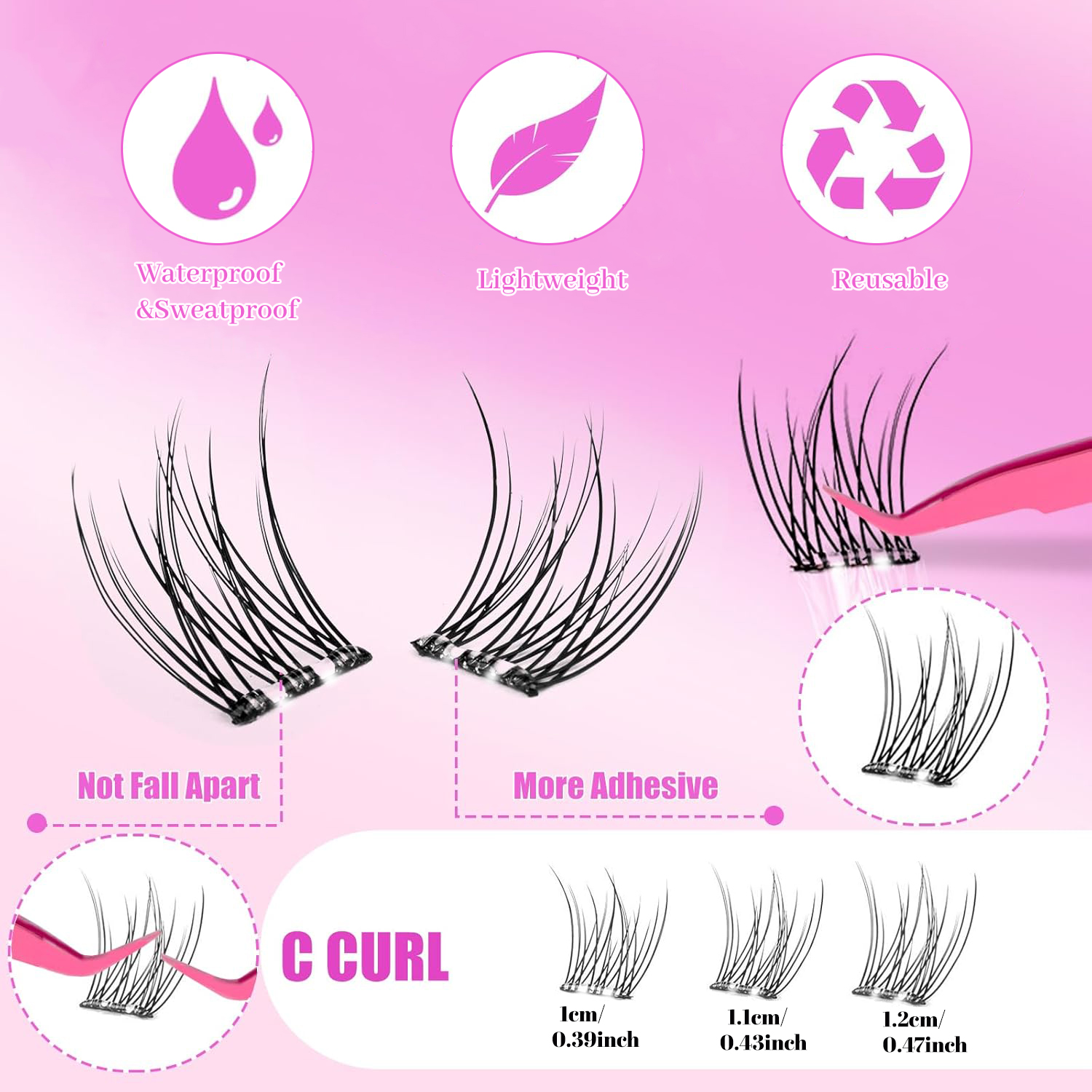 Self-Adhesive False Eyelashes  - Eyelash Extension Wispy Look reseña y precio