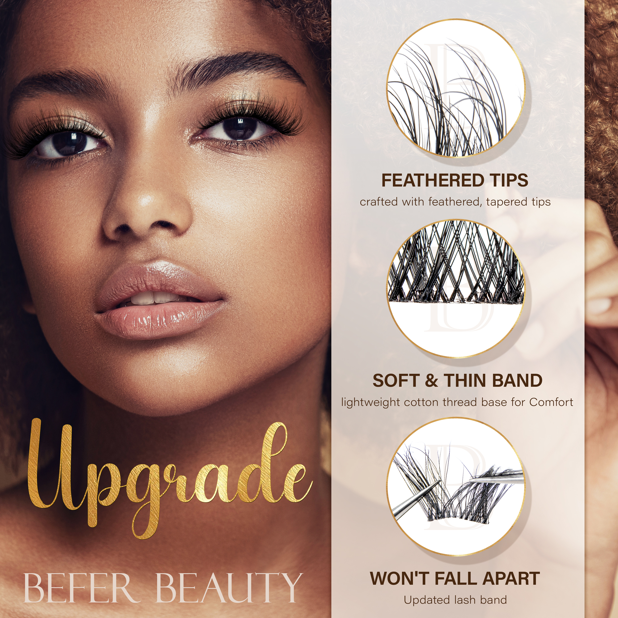 Befer Natural Lashes Clusters  - Eyelash Extensions reseña y precio